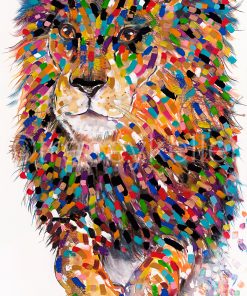 Jumping Lion Tracey Keller Lion Painting